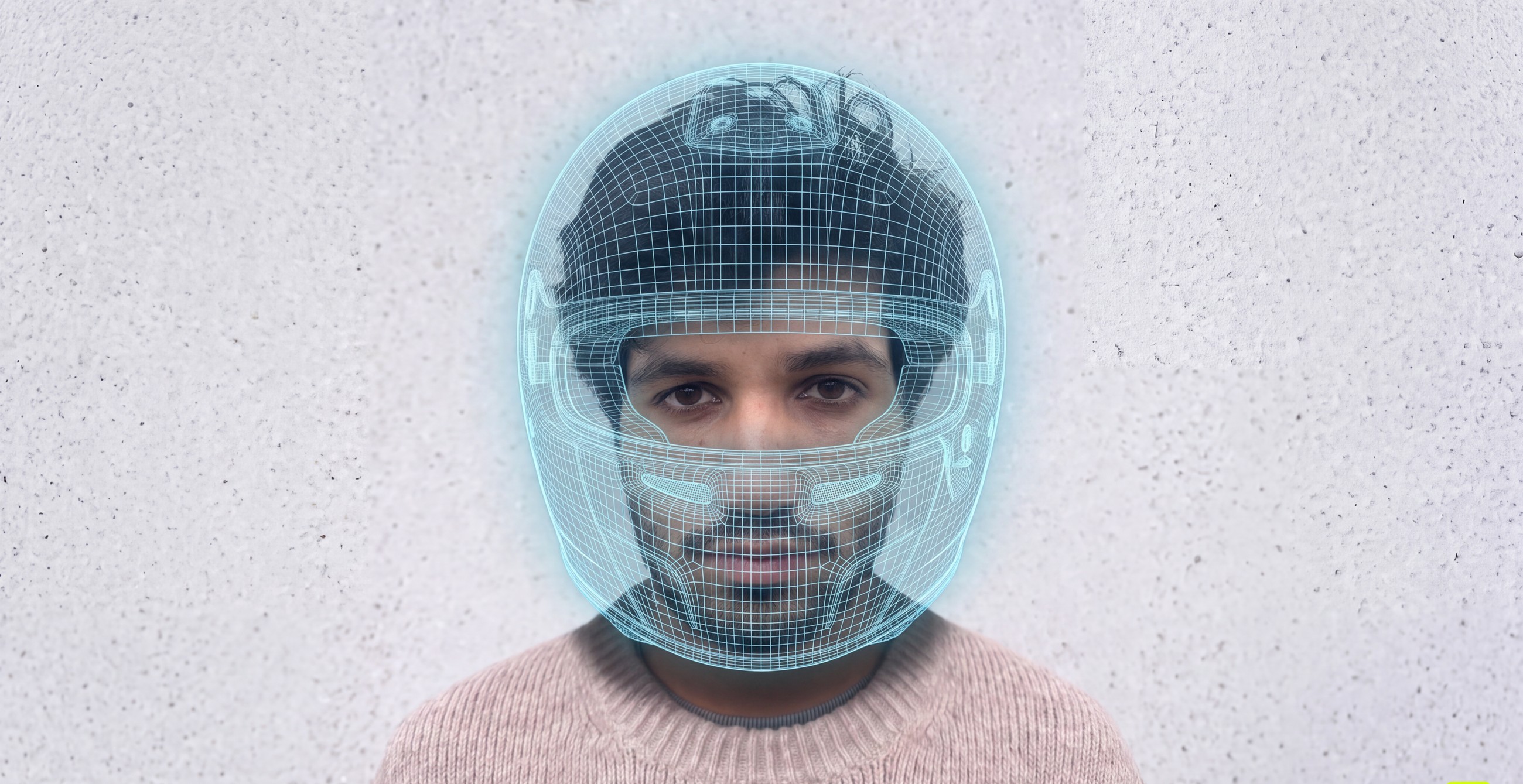 Wireframe helmet mesh